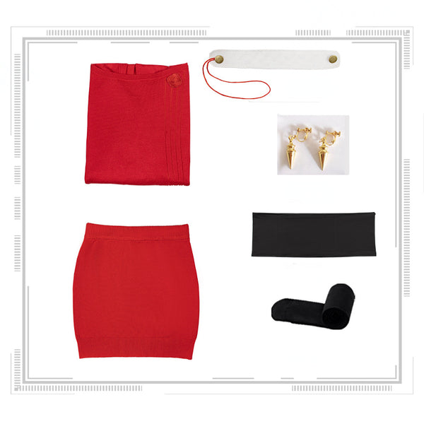 Yor Forger Red Sweater Outfits Cosplay Costume From Yicosplay