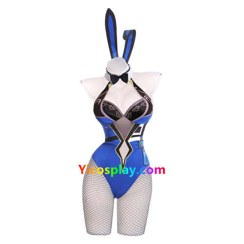 Genshin Impact Yelan Cosplay Costume Bunny Girls Jumpsuit Outfits Halloween Suit From Yicosplay