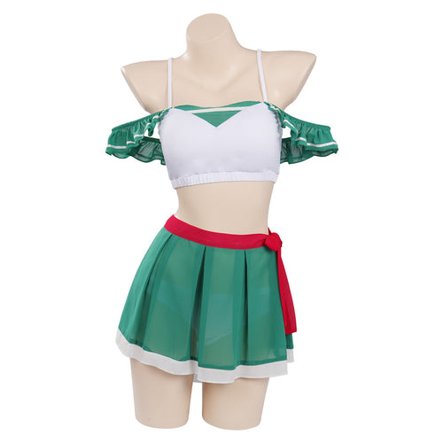 Inuyasha Kagome Higurashi Green Swimsuit Bikini Cosplay Costume – Yicosplay