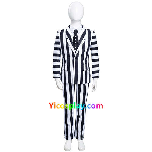 Beetlejuice Kids Children Striped Uniform Pants Halloween Suit Cosplay Costume From Yicosplay