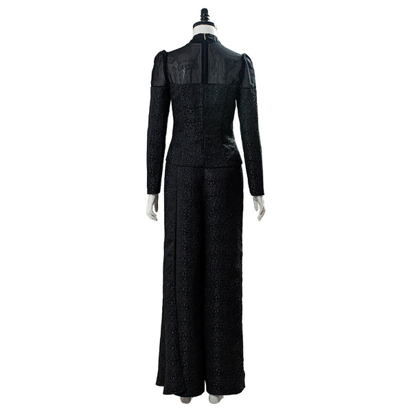 The Witcher Yennefer Of Vengerberg Black Stripe Dress Cosplay Costume From Yicosplay