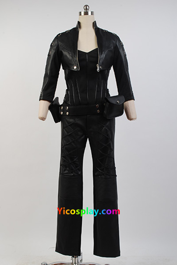 Black Canary Sara Lance Cosplay Costume Artificial Leather Outfit From Yicosplay