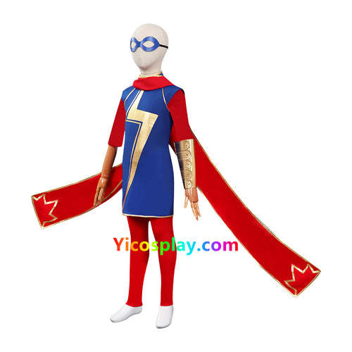 Kids Children 2022 Kamala Khan Cosplay Costume Halloween Outfits Suit From Yicosplay