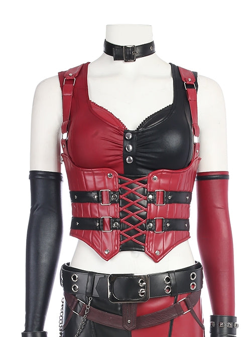 Harley Quinn Arkham City Cosplay Corset From Yicosplay