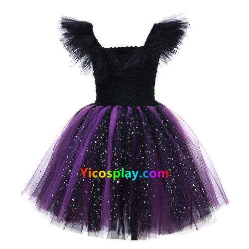 Kids Girls Maleficent Cosplay Costume Headband Outfits Halloween Suit From Yicosplay