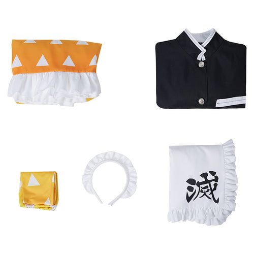 Demon Slayer Agatsuma Zenitsu Maid Halloween Dress Cosplay Costume From Yicosplay