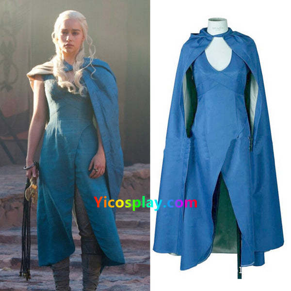 Got Game of Thrones Daenerys Targaryen Blue Dress Outfit Costume From Yicosplay