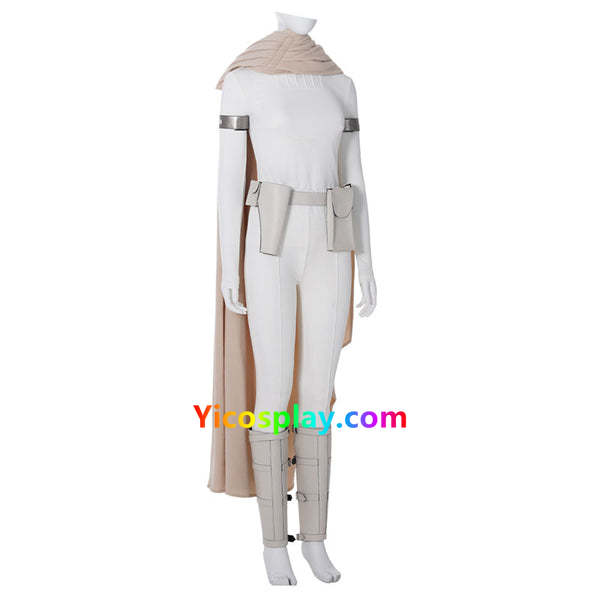 Padme Costume Amidala Clone Wars White Battle Outfit for Adults From Yicosplay