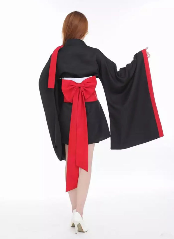 Vocaloid Zatsune Miku Cosplay Costume Female Black Kimono Dress From Yicosplay