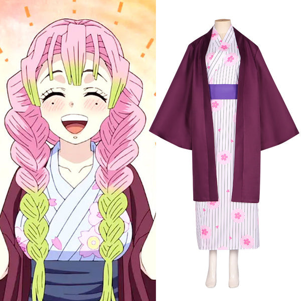 Demon Slayer Kanroji Mitsuri Cosplay Costume Halloween Outfit From Yicosplay