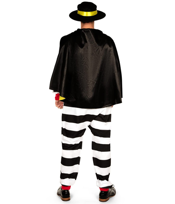 Men Hamburglar Halloween Costume with Hat and Cape From Yicosplay