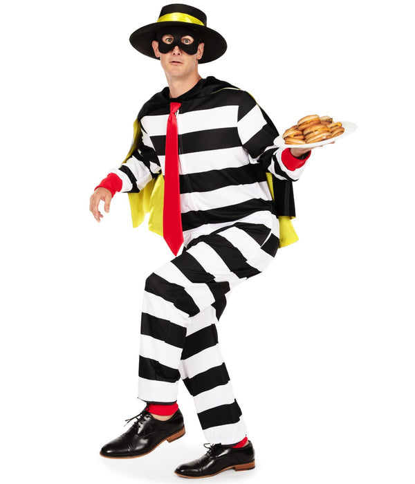 Men Hamburglar Halloween Costume with Hat and Cape From Yicosplay