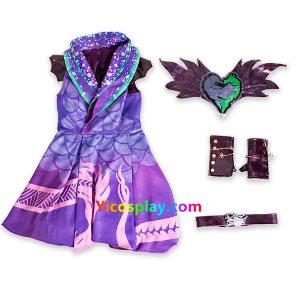 Descendants 3 Mal Purple Dragon Cosplay Dress From Yicosplay