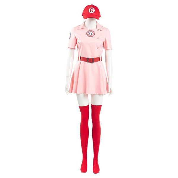 A League of Their Own Dottie Women Pink Dress Outfits Halloween Carnival Suit Cosplay Costume From Yicosplay