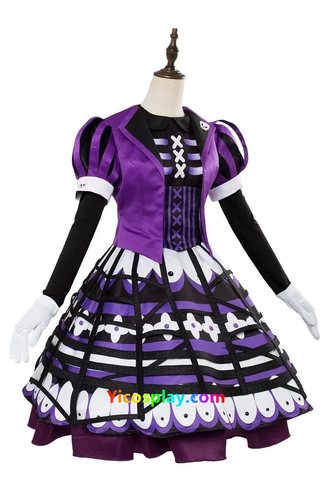 Minnie Mouse Outfit Dress Halloween Cosplay Costume Purple From Yicosplay