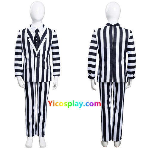 Beetlejuice Kids Children Striped Uniform Pants Halloween Suit Cosplay Costume From Yicosplay