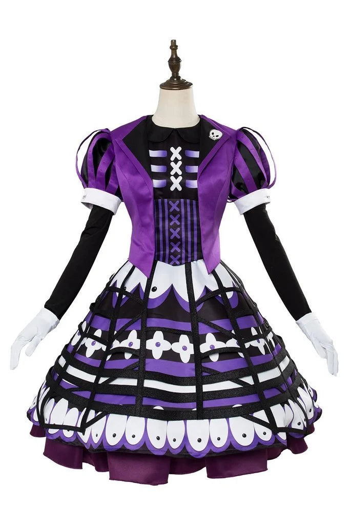 Minnie Mouse Outfit Dress Halloween Cosplay Costume Purple From Yicosplay