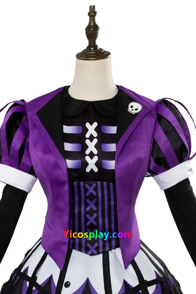 Minnie Mouse Outfit Dress Halloween Cosplay Costume Purple From Yicosplay