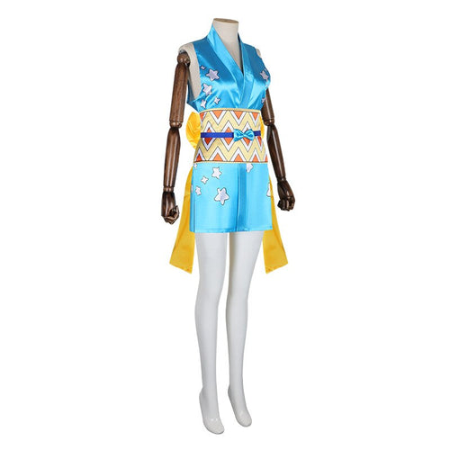 Nami One Piece Cosplay Costume Blue Wano Dress From Yicosplay