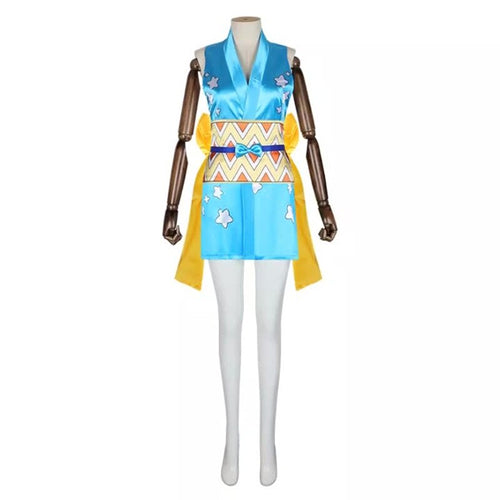 Nami One Piece Cosplay Costume Blue Wano Dress From Yicosplay