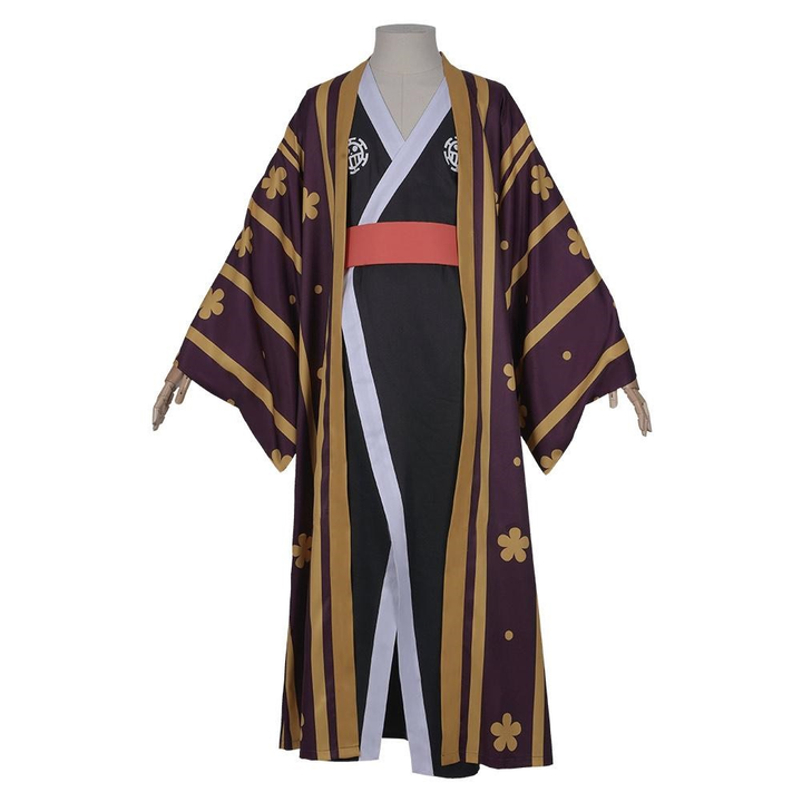 One Piece Trafalgar Law Trafalgar D Water Law Kimono Robe Full Suit Outfit From Yicosplay