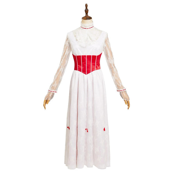 Mary Poppins 1964 Women White Outfit Cosplay Costume From Yicosplay