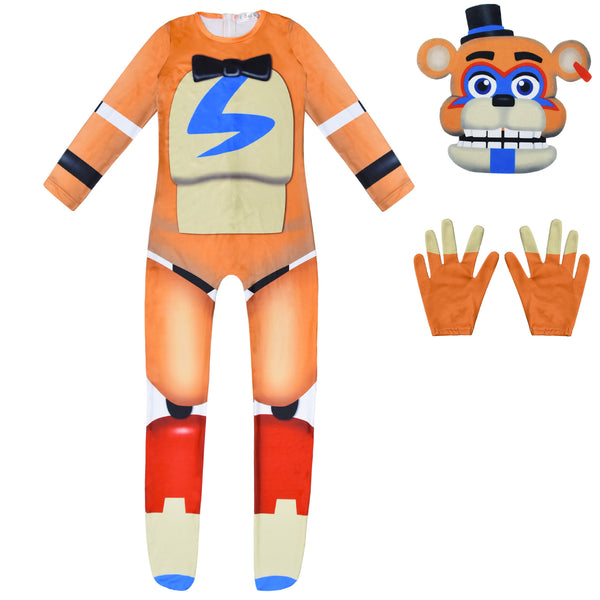 Five Nights At Freddy's Glamrock Freddy Halloween Suit Cosplay Costume for Kids From Yicosplay
