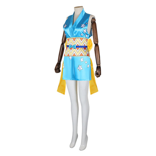 Nami One Piece Cosplay Costume Blue Wano Dress From Yicosplay