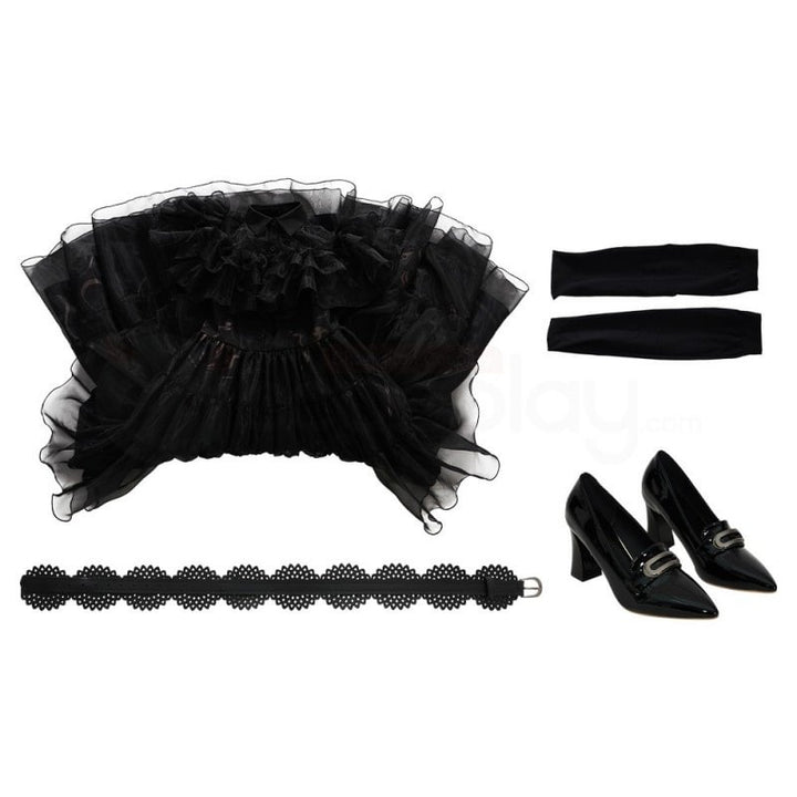 Wednesday Addams Adult Dance Black Dress Cosplay Costume From Yicosplay