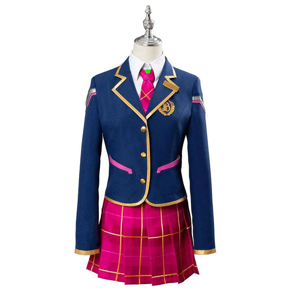 Overwatch DVA Young JK School Uniform Halloween Suit Cosplay Costumes From Yicosplay
