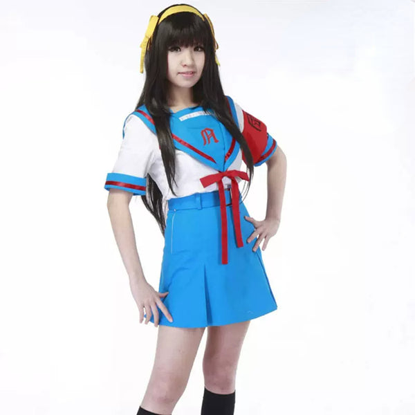 Melancholy of Haruhi Suzumiya Blue Uniform Cosplay Costume From Yicosplay