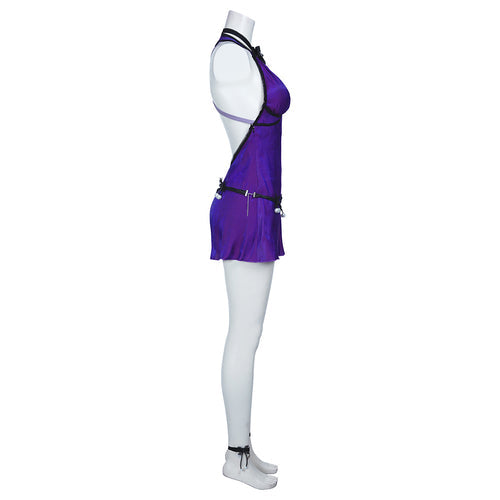 Tifa Lockhart Purple Deep V Backless Cosplay Dress From Yicosplay