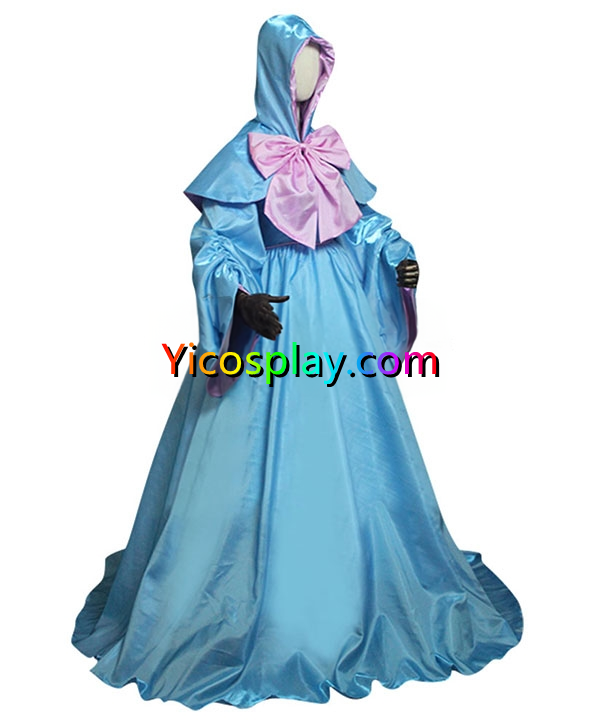 Cinderella Fairy Godmother Cosplay Costume Adult Satin Halloween Dress From Yicosplay