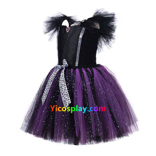 Kids Girls Maleficent Cosplay Costume Headband Outfits Halloween Suit From Yicosplay