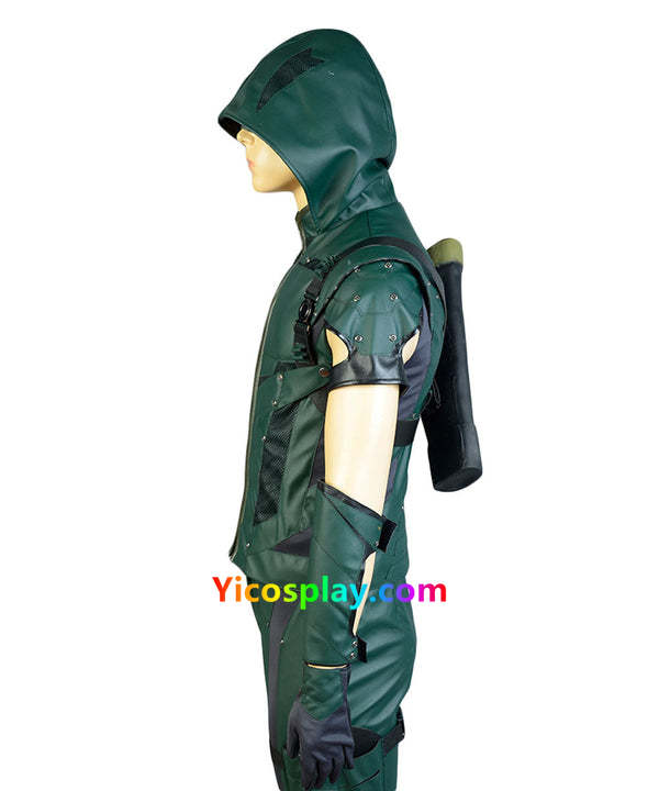 Green Arrow Season 4 S4 Oliver Leather Outfit Halloween Cosplay Costume Suit No Quiver From Yicosplay