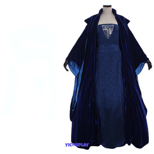 Padme Costume SW Queen Amidala Blue Dress Senate Gown From Yicosplay