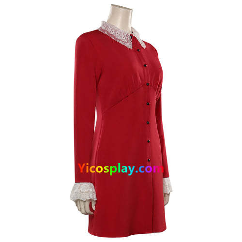 Chilling Adventures of Sabrina Spellman Cosplay Costume Red Dress Outfit From Yicosplay