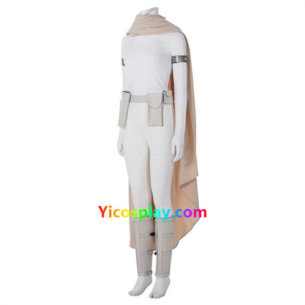 Padme Costume Amidala Clone Wars White Battle Outfit for Adults From Yicosplay