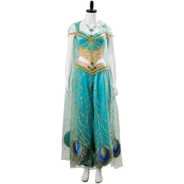 2019 Princess Jasmine Live Action Blue Belly Dance Cosplay Outfit From Yicosplay