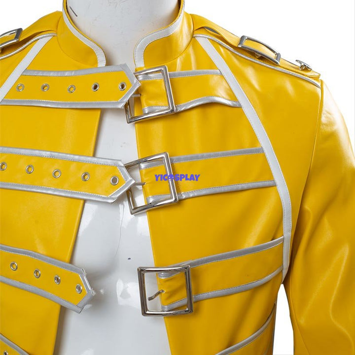 Freddie Mercury Yellow Jacket Costume Cosplay Outfit From Yicosplay