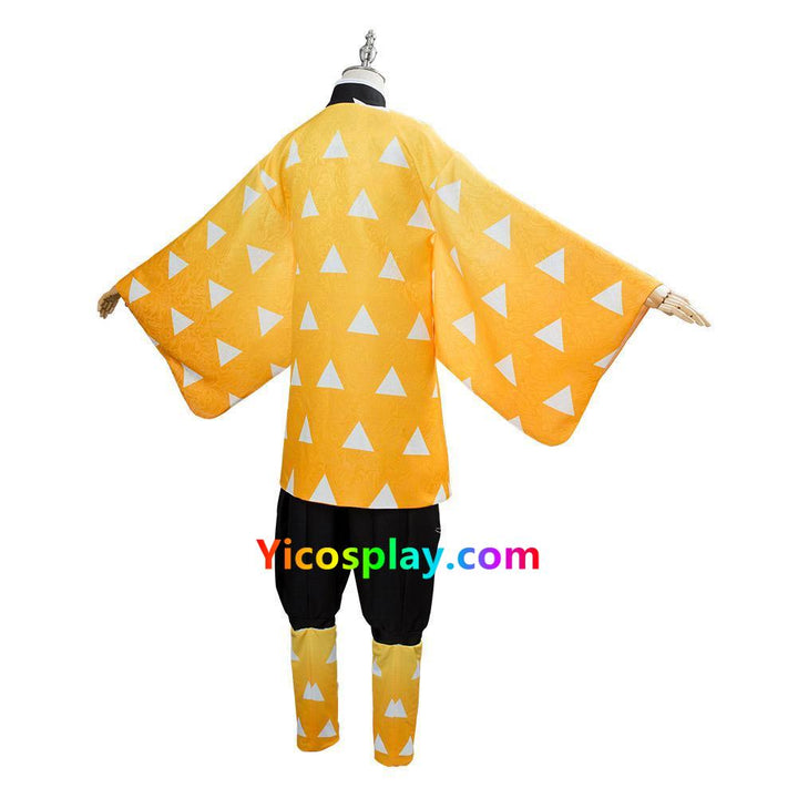 Demon Slayer Zenitsu Agatsuma Halloween Robe Cosplay Costume From Yicosplay