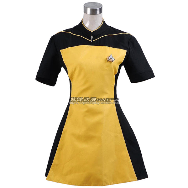 Star Trek The Next Generation Cosplay Uniform Halloween Womens Costume Yellow From Yicosplay