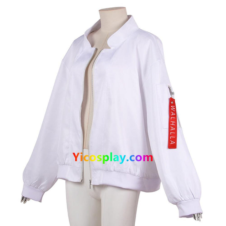 Tokyo Revengers Valhalla Kazutora Hanemiya White Jacket Coat Cosplay Costumes From Yicosplay